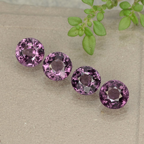 Gemas de espinela violeta natural de 2,24 ct, corte redondo, VVS-VS