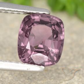 Espinela púrpura natural de 1,61 ct, corte cojín, VS