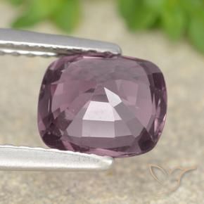 Espinela púrpura natural de 1,61 ct, corte cojín, VS