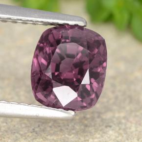 Espinela púrpura natural de 1,69 ct, corte cojín, VVS