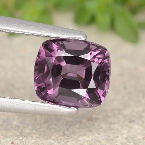 Espinela púrpura natural de 1,25 ct, corte cojín, VVS
