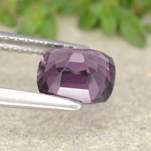 Espinela púrpura natural de 1,25 ct, corte cojín, VVS