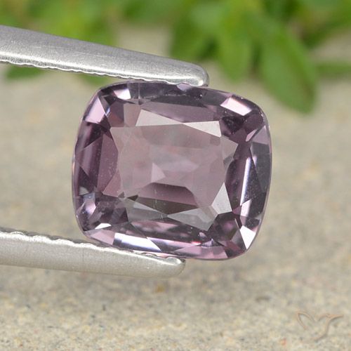 1.25ct Natural Púrpura grisáceo claro espinela, Forma Cojín, VVS, Photo A