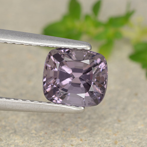 Espinela púrpura natural de 1,59 ct, corte cojín, VVS