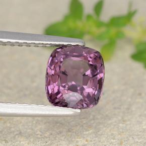 Espinela púrpura natural de 1,59 ct, corte cojín, VVS