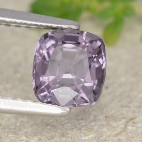 Espinela Violeta grisáceo natural de 1.39 ct, Forma Cojín, VVS