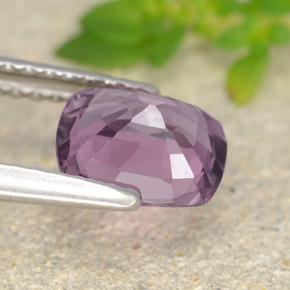 Espinela púrpura natural de 1,41 ct, corte cojín, VVS