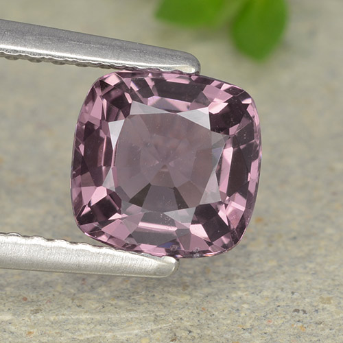 Espinela púrpura natural de 1,40 ct, corte cojín, VVS
