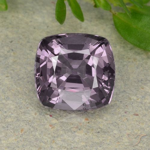 1.39ct Natural Gris púrpura medio Espinela, Forma Cojín, VS