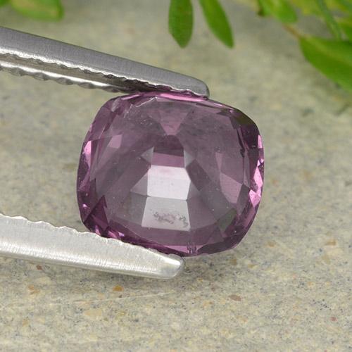 Espinela púrpura natural de 1,46 ct, corte cojín, VS