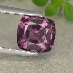 Espinela púrpura natural de 1,52 ct, corte cojín, VS