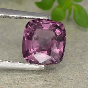 Espinela púrpura natural de 1,52 ct, corte cojín, VS