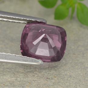Espinela púrpura natural de 1,52 ct, corte cojín, VS