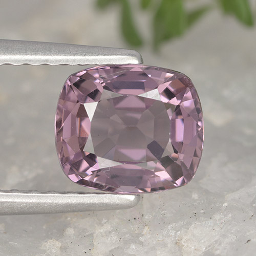 Espinela púrpura natural de 1,29 ct, corte cojín, VVS