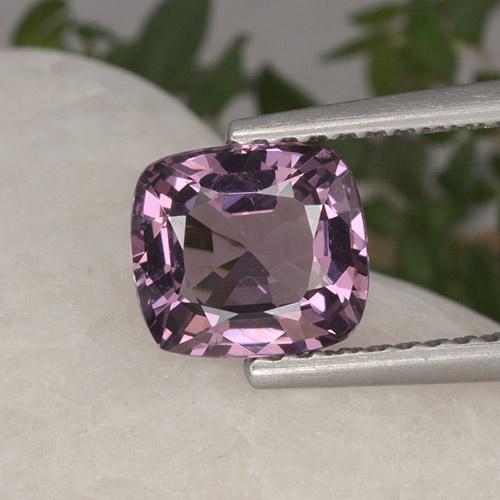 Espinela púrpura natural de 1,37 ct, corte cojín, VVS