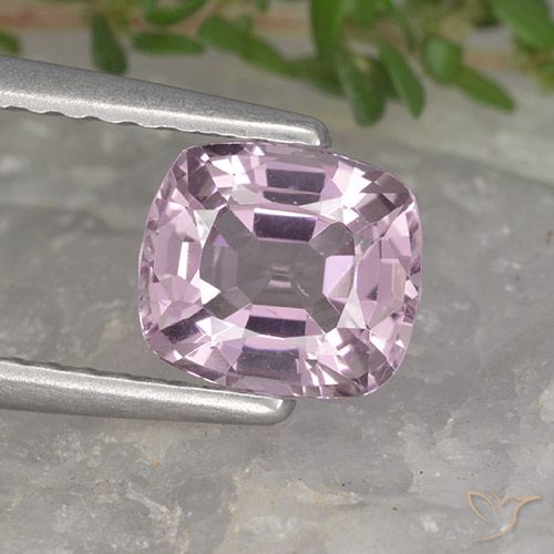 1.13ct Natural Púrpura rosáceo muy claro Espinela, Forma Cojín, VVS