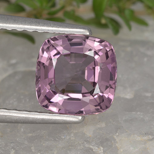 Espinela púrpura natural de 1,31 ct, corte cojín, VVS