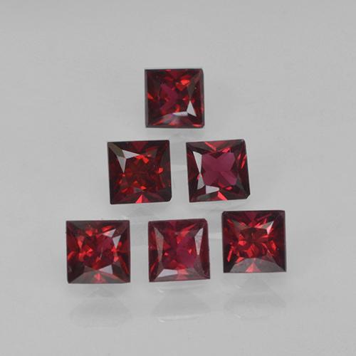 Gemas de espinela rojo natural de 0,88 ct, cuadrado, VVS-VS