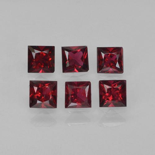 Gemas de espinela rojo natural de 0,88 ct, cuadrado, VVS-VS