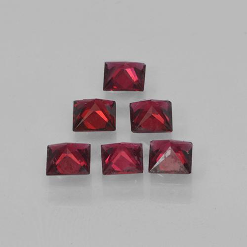 Gemas de espinela rojo natural de 0,88 ct, cuadrado, VVS-VS