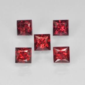 Gemas de Espinela Rojo sangre intenso natural de 0.87 ct, Cuadrado, VS