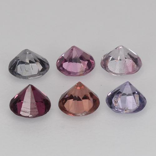 Gemas de espinela multicolor natural de 0,93 ct, corte redondo, VS