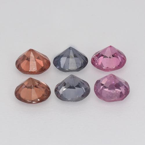 Gemas de espinela multicolor natural de 1,01 ct, corte redondo, VS