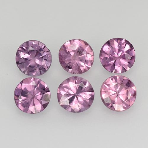 Gemas de espinela púrpura natural de 1,17 ct, corte redondo, VS