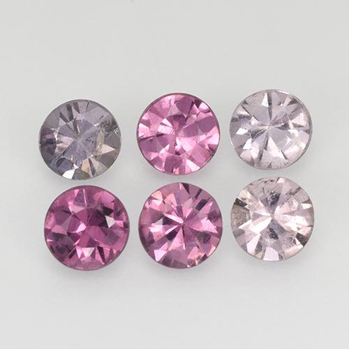 Gemas de espinela multicolor natural de 1,21 ct, corte redondo, VS