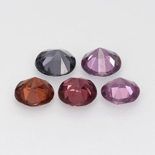 Gemas de Espinela Multicolor natural de 0.81 ct, Corte Redondo, VS