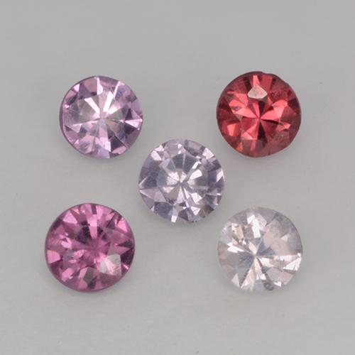 Gemas de Espinela Multicolor natural de 0.95 ct, Corte Redondo, VS