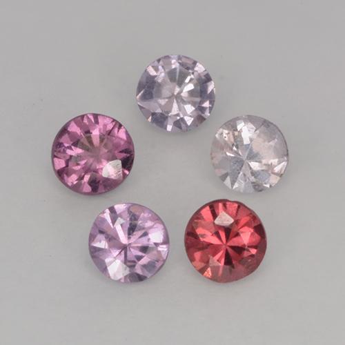 Gemas de Espinela Multicolor natural de 0.95 ct, Corte Redondo, VS