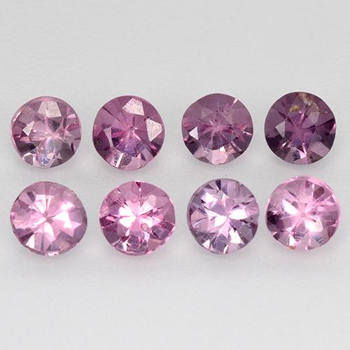 Gemas de espinela púrpura natural de 1,27 ct, corte redondo, VS