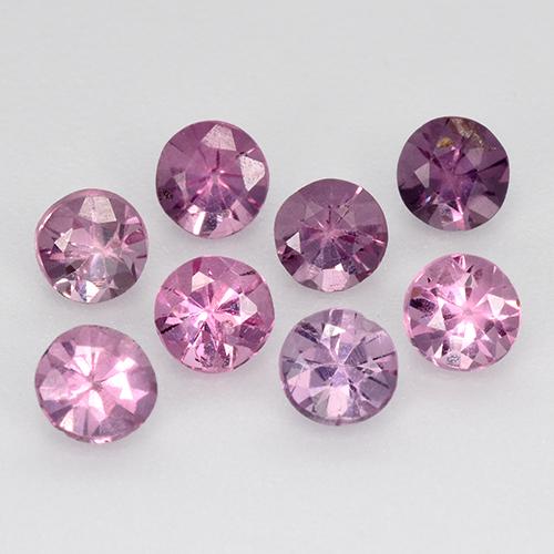 Gemas de espinela púrpura natural de 1,27 ct, corte redondo, VS