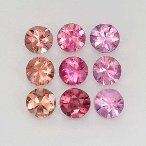Gemas de Espinela Multicolor natural de 1.39 ct, Corte Redondo, VS