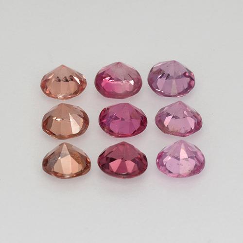 Gemas de Espinela Multicolor natural de 1.39 ct, Corte Redondo, VS