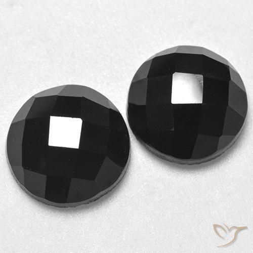 Gemas de Espinela Negro natural de 7.32 ct, Redondo, Opaco