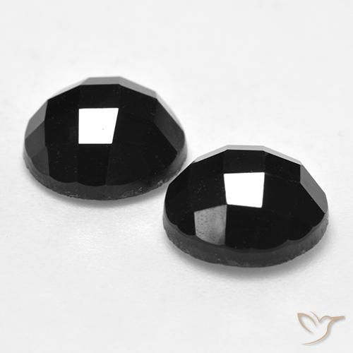 Gemas de Espinela Negro natural de 7.32 ct, Redondo, Opaco