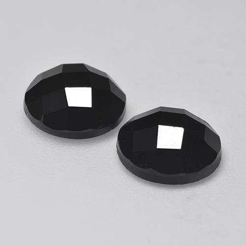 Gemas de espinela negro natural de 6,32 ct, corte redondo, opaco
