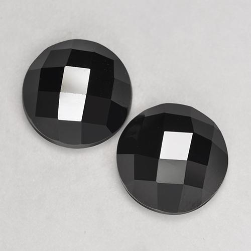 Gemas de espinela negro natural de 7,46 ct, corte redondo, opaco
