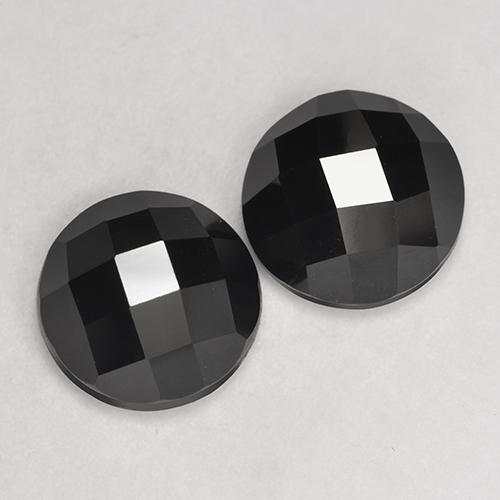 Gemas de espinela negro natural de 7,46 ct, corte redondo, opaco