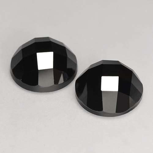 Gemas de espinela negro natural de 7,46 ct, corte redondo, opaco