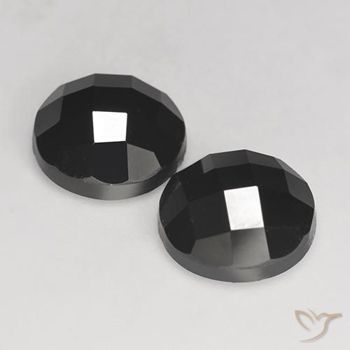 Gemas de Espinela Negro natural de 7.04 ct, Redondo, Opaco