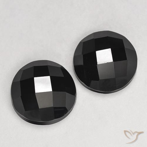 Gemas de Espinela Negro natural de 6.82 ct, Redondo, Opaco