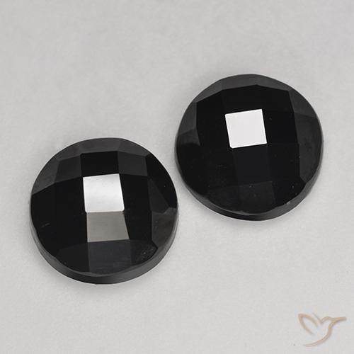 Gemas de Espinela Negro natural de 7.26 ct, Redondo, Opaco