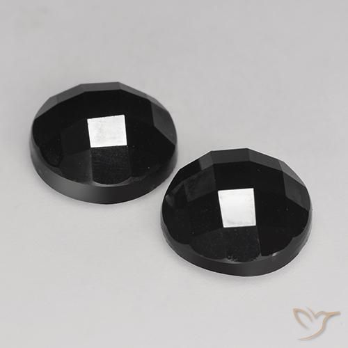 Gemas de Espinela Negro natural de 7.26 ct, Redondo, Opaco