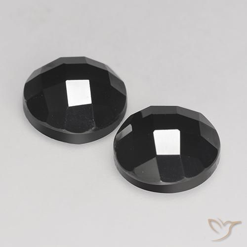 Gemas de Espinela Negro natural de 7.37 ct, Redondo, Opaco
