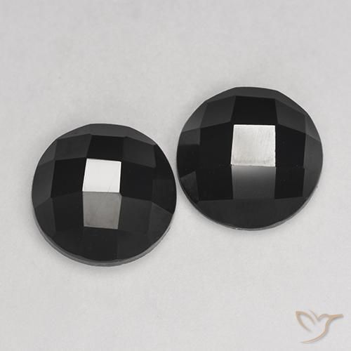 Gemas de Espinela Negro natural de 6.52 ct, Redondo, Opaco