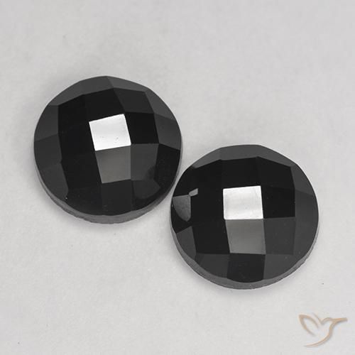 Gemas de Espinela Negro natural de 7.55 ct, Redondo, Opaco