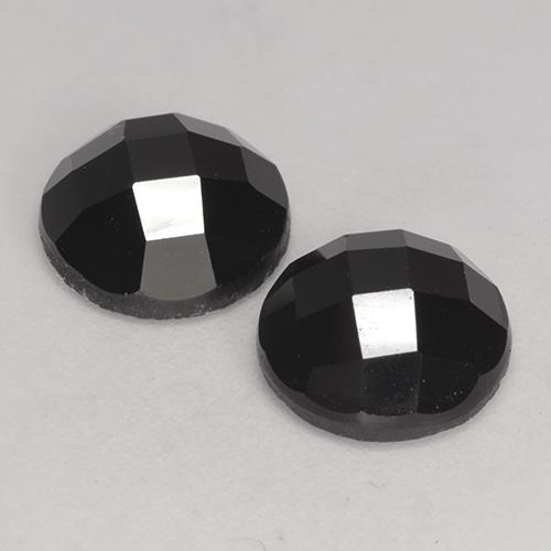 Gemas de Espinela Negro natural de 6.94 ct, Corte Redondo, Opaco